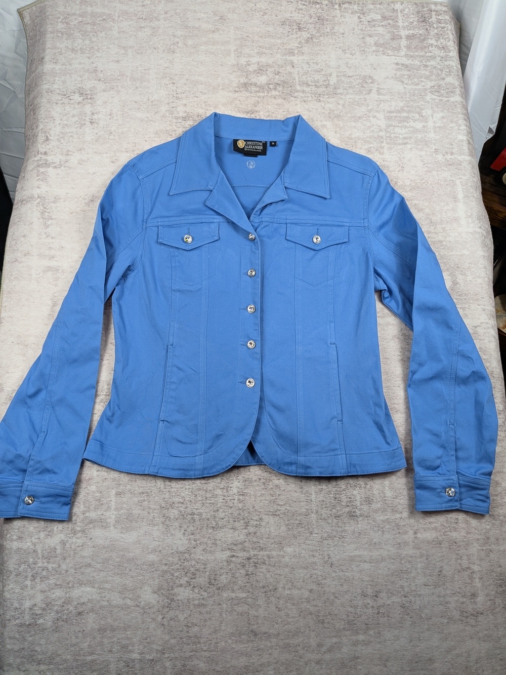 Christine Alexander Periwinkle Button-Front Jean Jacket